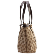 Canvas GG Pattern Abbey Handbag Beige/Dark Brown