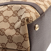 Canvas GG Pattern Abbey Handbag Beige/Dark Brown