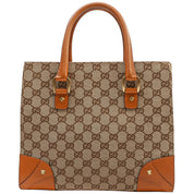 Canvas GG Pattern Handbag Beige/Brown