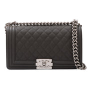 Boy Chanel Chain Shoulder Bag, circa 2019, Gray