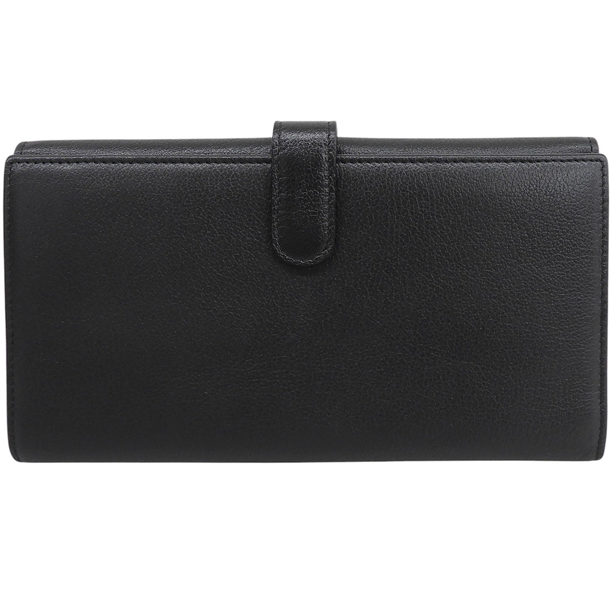 Circa 2008 Camellia CC Logo Embossed Long Wallet Black