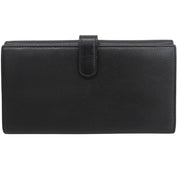 Circa 2008 Camellia CC Logo Embossed Long Wallet Black