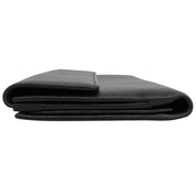 Circa 2008 Camellia CC Logo Embossed Long Wallet Black