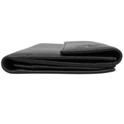 Circa 2008 Camellia CC Logo Embossed Long Wallet Black