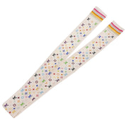 真丝 Monogram Multicolor 束发带式丝巾 白色