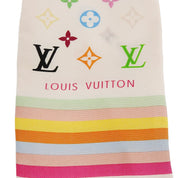 真丝 Monogram Multicolor 束发带式丝巾 白色