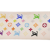 真丝 Monogram Multicolor 束发带式丝巾 白色