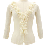 Cashmere Lace Design Cardigan #S Ivory