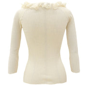 Cashmere Lace Design Cardigan #S Ivory