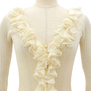 Cashmere Lace Design Cardigan #S Ivory