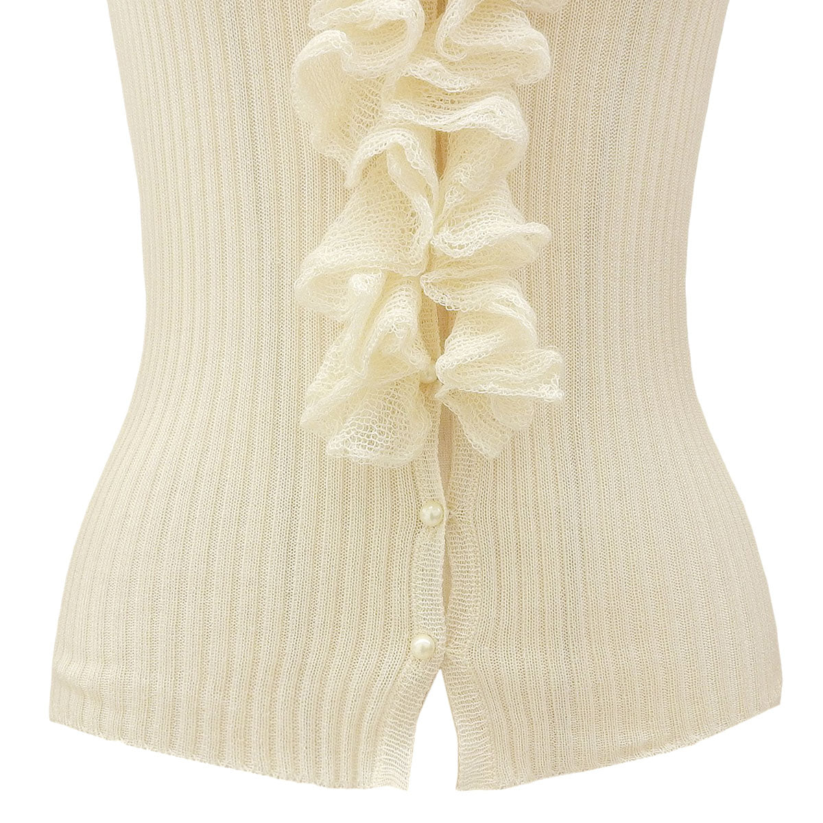 Cashmere Lace Design Cardigan #S Ivory