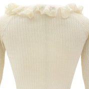 Cashmere Lace Design Cardigan #S Ivory