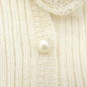Cashmere Lace Design Cardigan #S Ivory