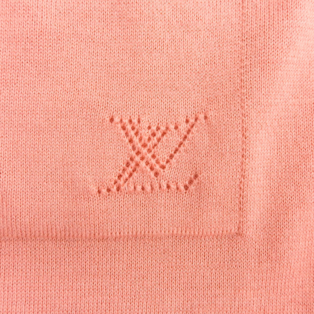 シルクロゴ半袖ニットトップス #XS サーモンピンク