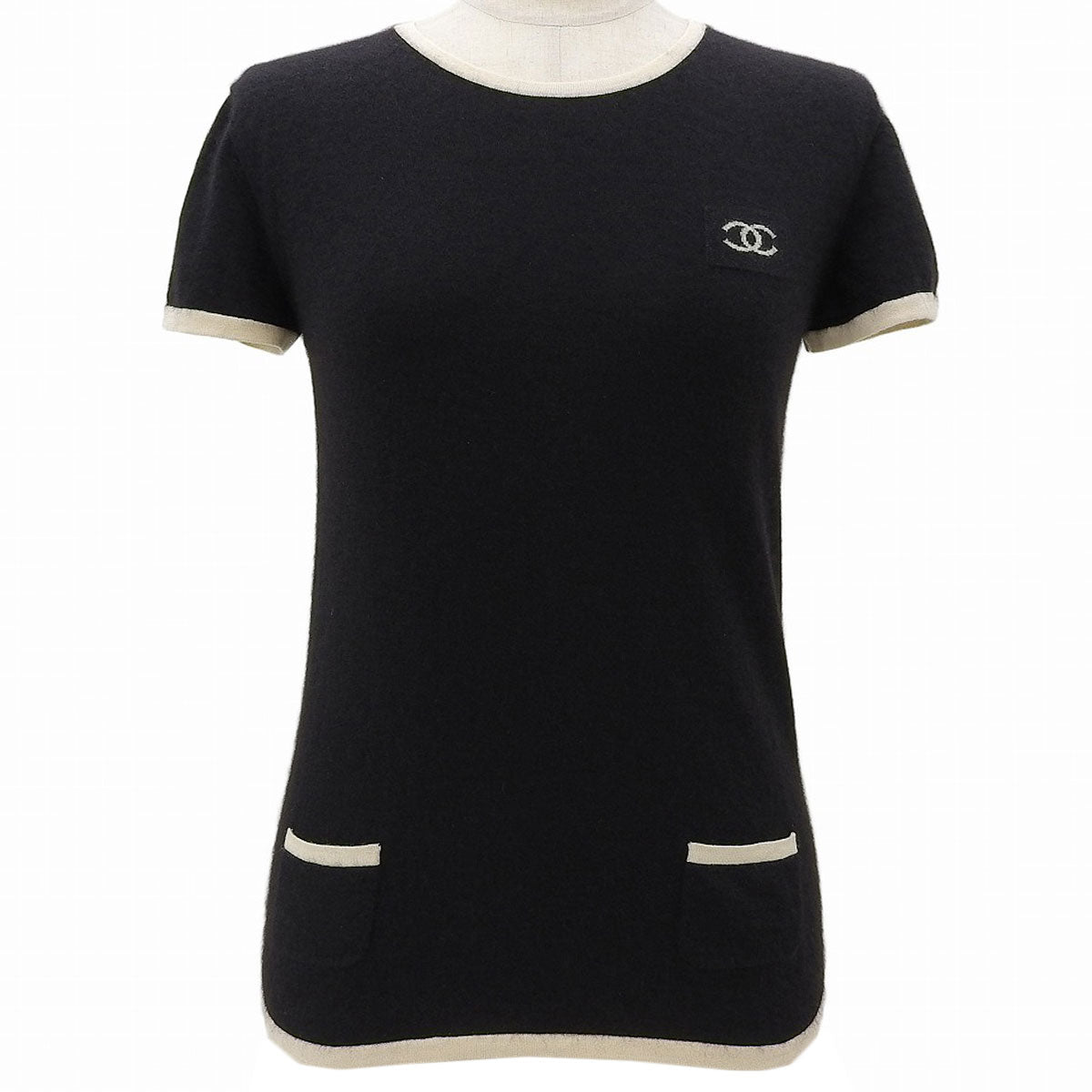 2006 CC Logo Short-Sleeved Knit Top #38 Black
