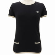 2006 CC Logo Short-Sleeved Knit Top #38 Black