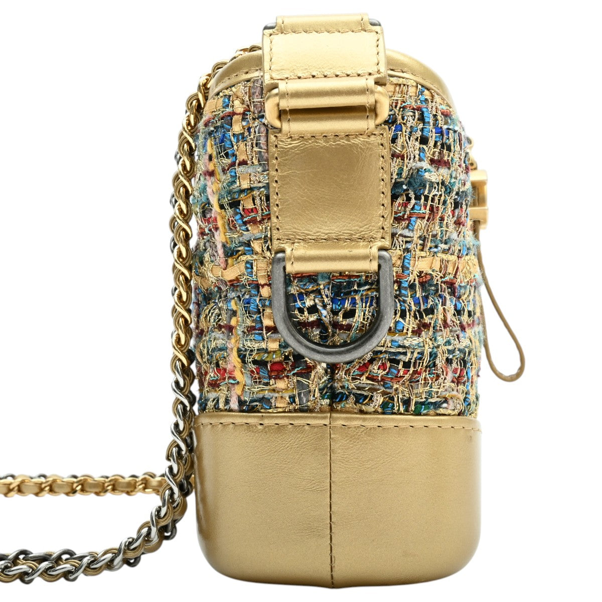 2019年頃製 レザーツイードコンビガブリエルチェーンショルダーバッグ ゴールド/マルチカラー