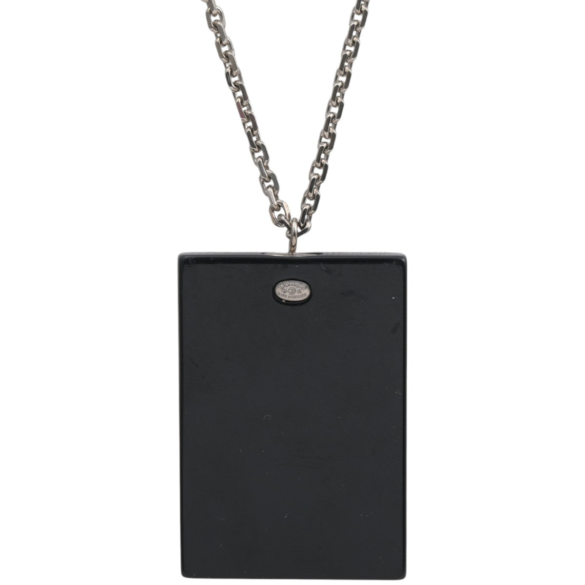 2004 Heart Rhinestone Long Necklace Silver/Black/Pink