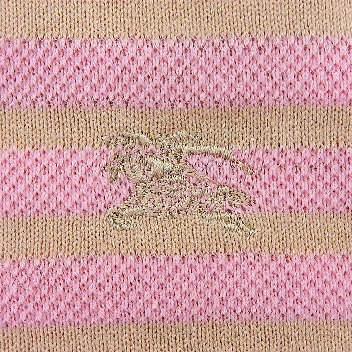 ストライプパターンロゴ刺繍キャミソール #38 ピンク/ベージュ