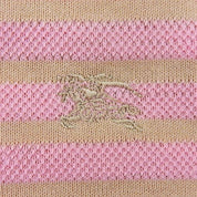 ストライプパターンロゴ刺繍キャミソール #38 ピンク/ベージュ