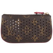 2006 Monogram Perfo Pochette Cles Brown/Fuchsia