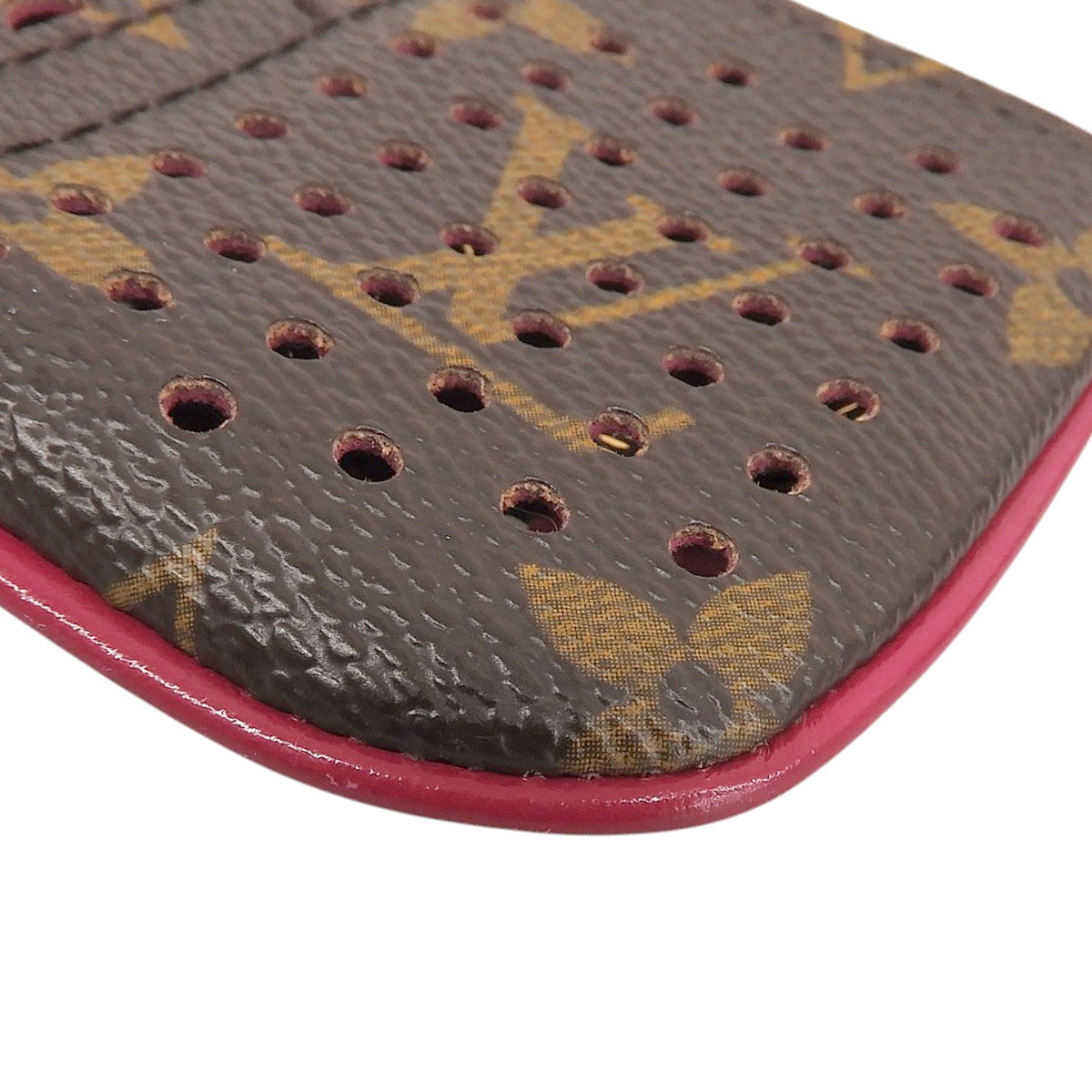2006 Monogram Perfo Pochette Cles Brown/Fuchsia
