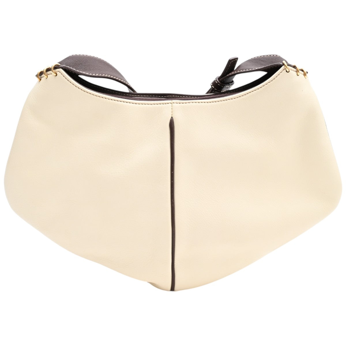Bicolor Anagram Charm Shoulder Bag Ivory/Dark Brown