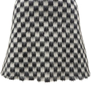 Damier pattern zip-up mini skirt #M Black/White