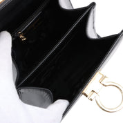 Gancini Plate 2-Way Handbag Black