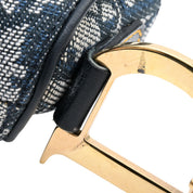 Trotter Pattern Double Saddle Bag, Navy