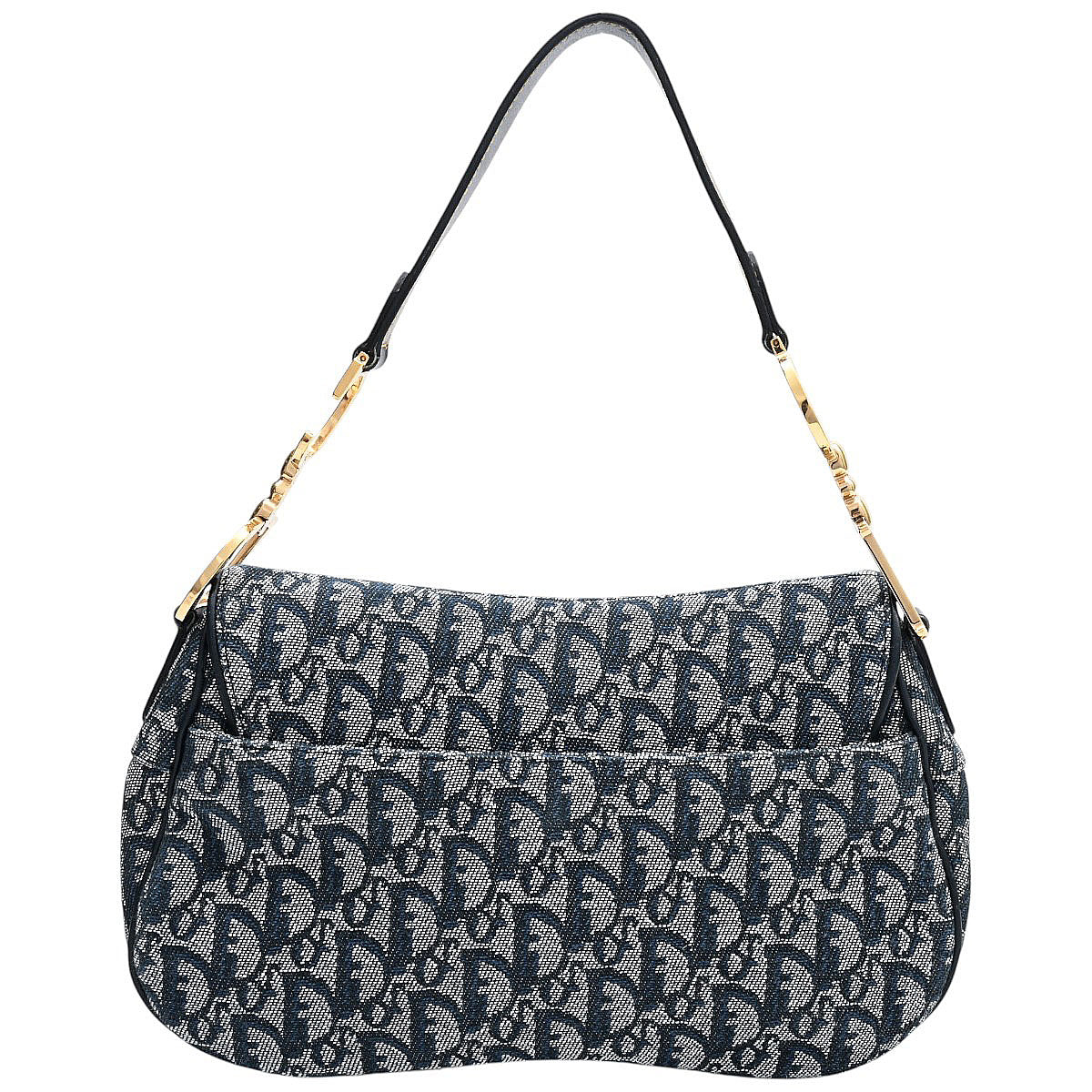 Trotter Pattern Double Saddle Bag, Navy