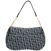 Trotter Pattern Double Saddle Bag, Navy