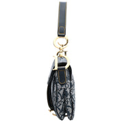 Trotter Pattern Double Saddle Bag, Navy