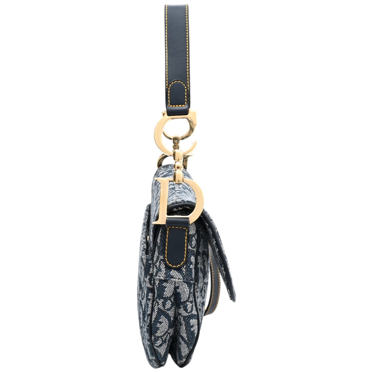 Trotter Pattern Double Saddle Bag, Navy