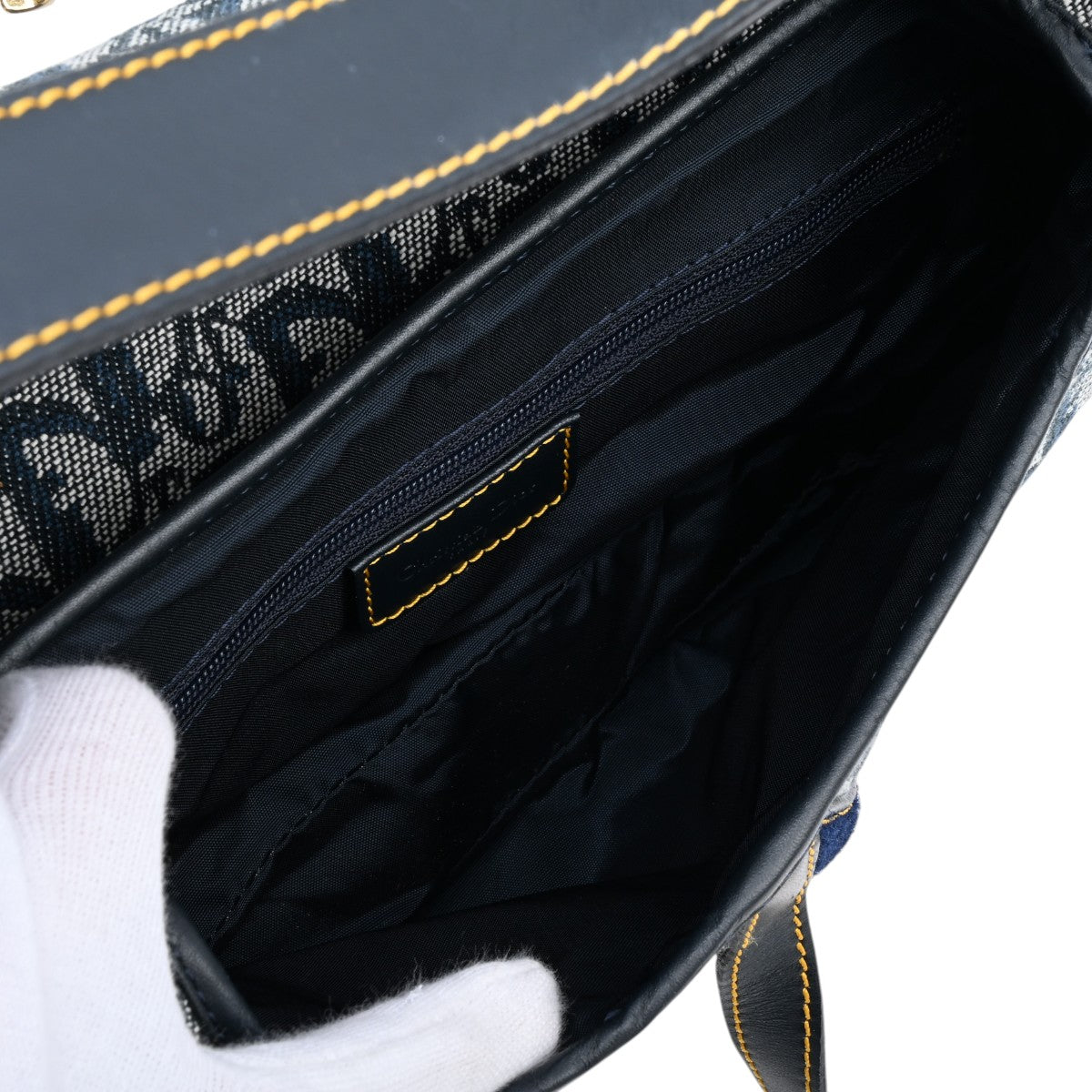 Trotter Pattern Double Saddle Bag, Navy