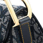 Trotter Pattern Double Saddle Bag, Navy