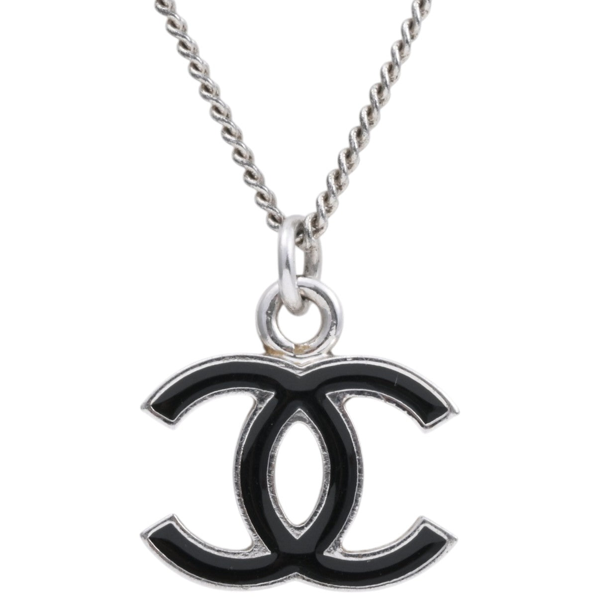 2007 CC Logo Necklace Silver/Black