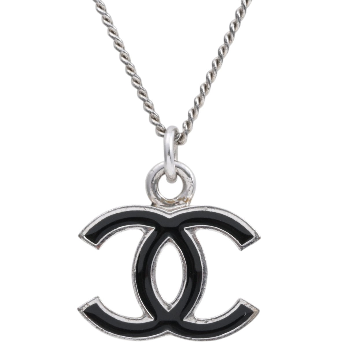 2007 CC Logo Necklace Silver/Black
