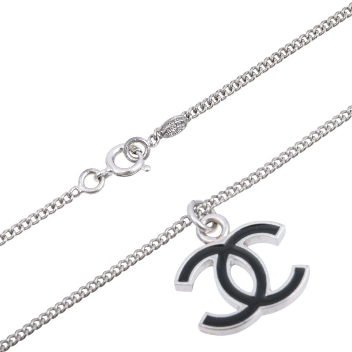 2007 CC Logo Necklace Silver/Black