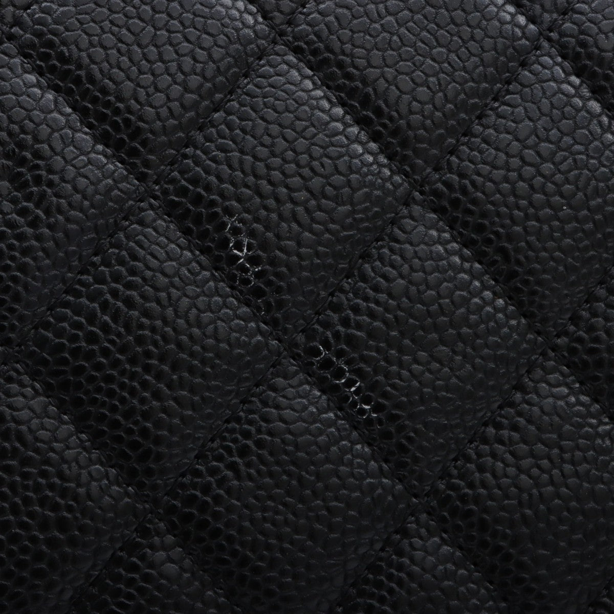 2017 Caviar Skin CC Mark Plate Clutch Bag Black