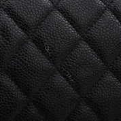 2017 Caviar Skin CC Mark Plate Clutch Bag Black