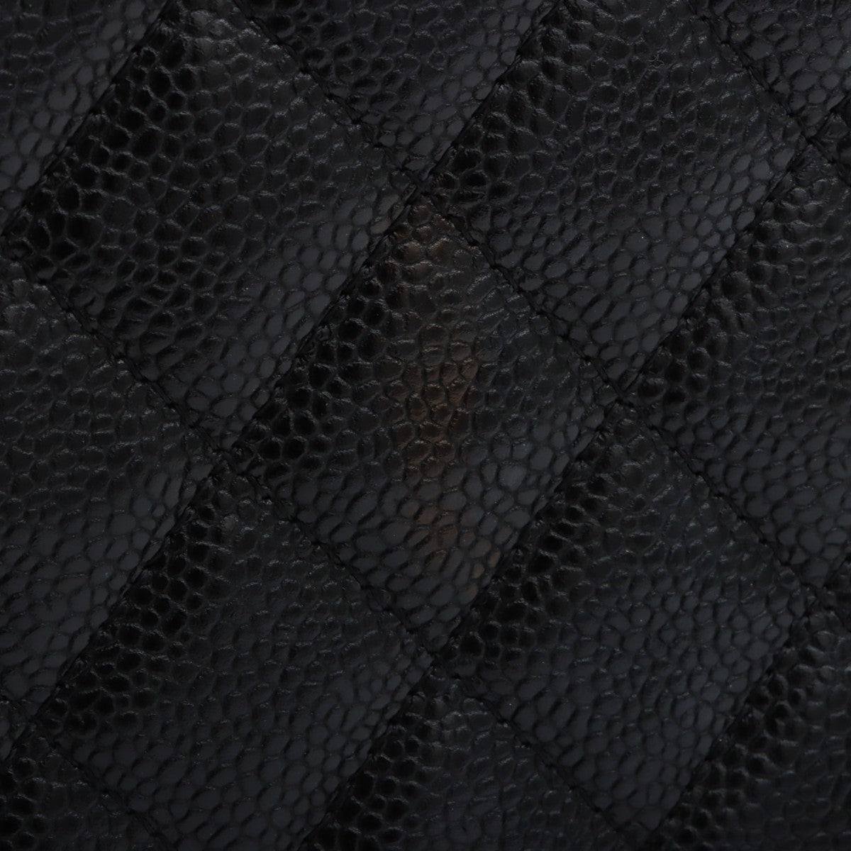 2017 Caviar Skin CC Mark Plate Clutch Bag Black