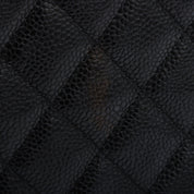2017 Caviar Skin CC Mark Plate Clutch Bag Black