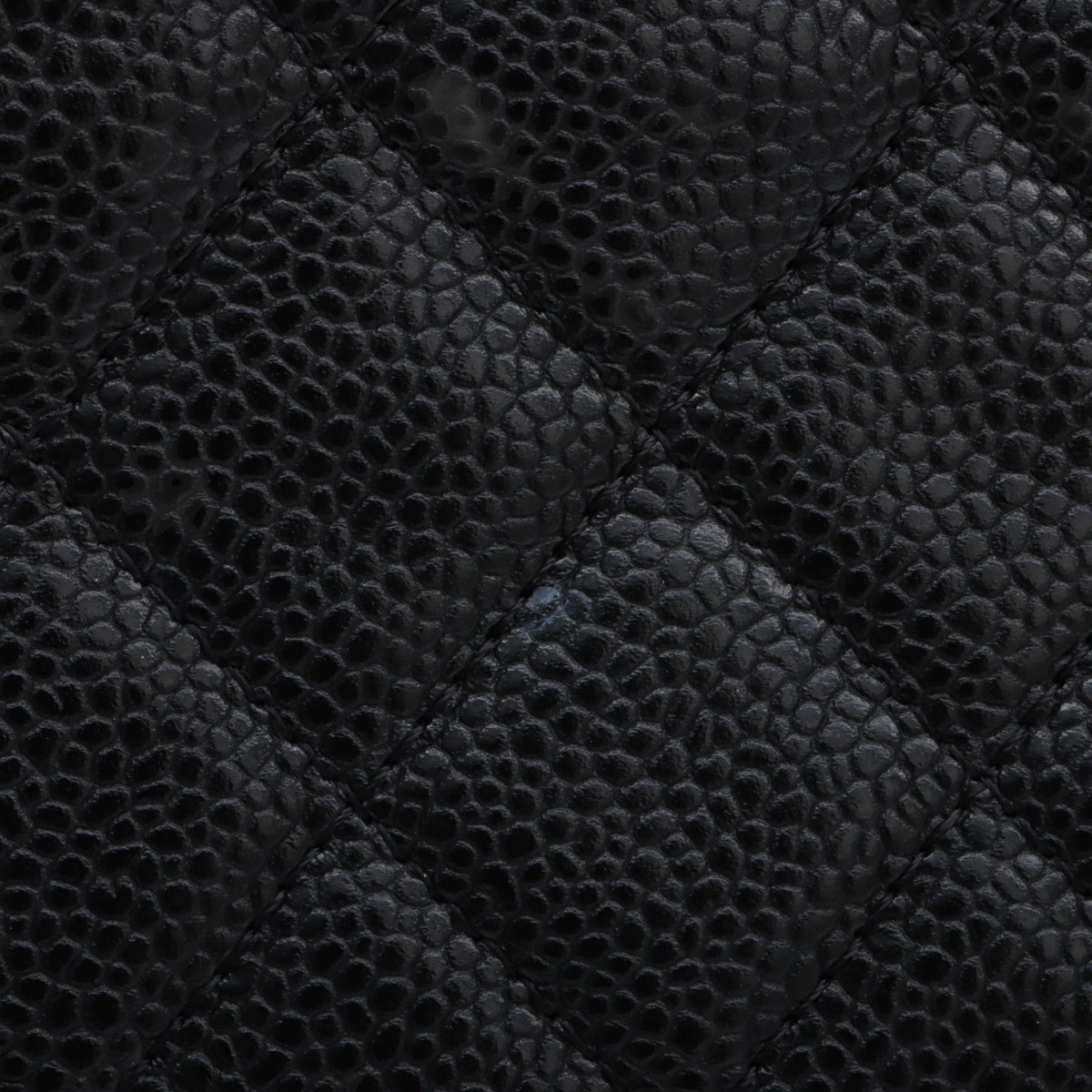 2017 Caviar Skin CC Mark Plate Clutch Bag Black