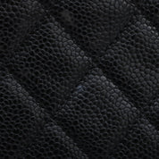 2017 Caviar Skin CC Mark Plate Clutch Bag Black