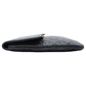 2017 Caviar Skin CC Mark Plate Clutch Bag Black