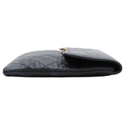 2017 Caviar Skin CC Mark Plate Clutch Bag Black