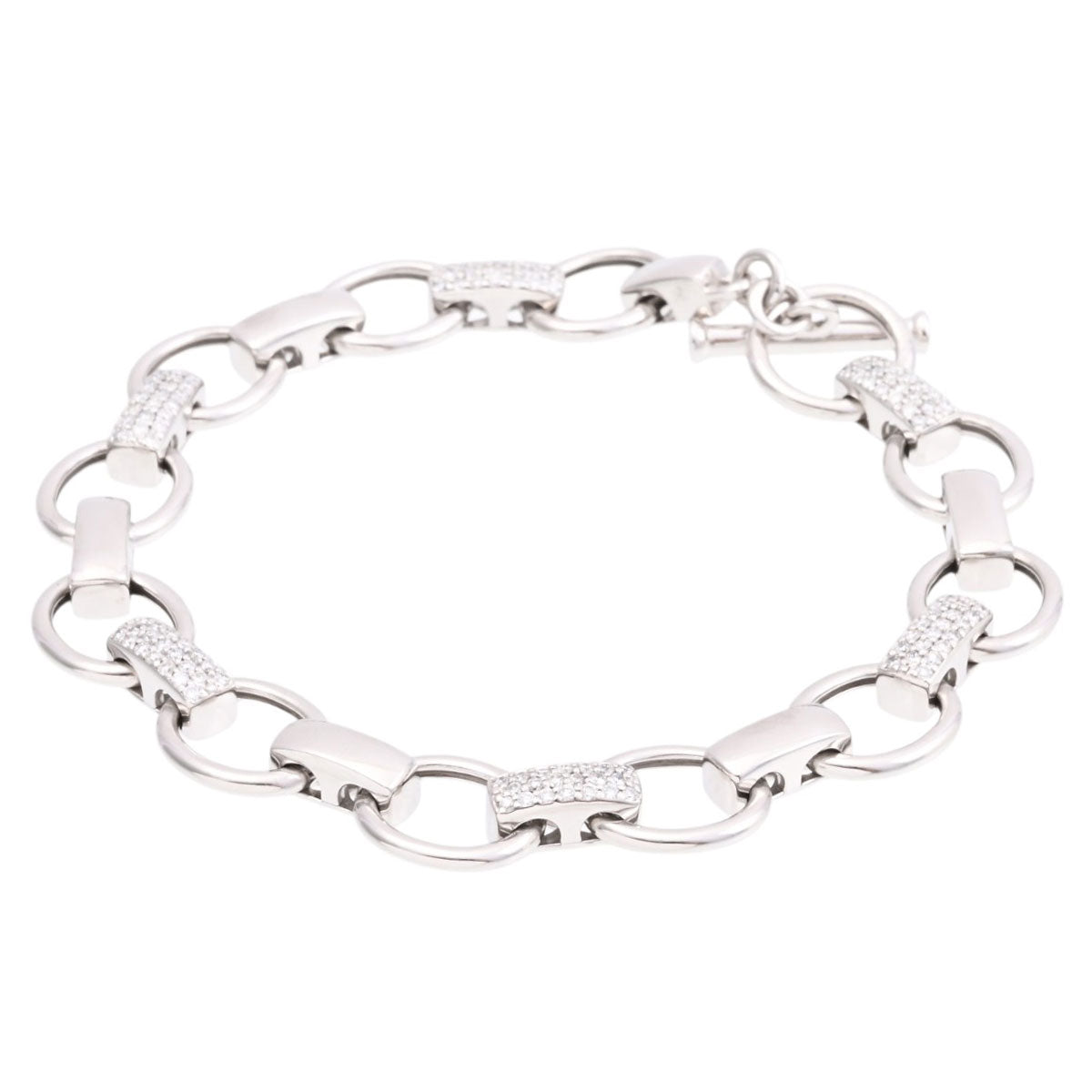 18K Diamond Chain Bracelet White Gold