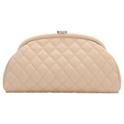 Circa 2011 Caviar Skin CC Mark Plate Clutch Bag Beige