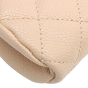 Circa 2011 Caviar Skin CC Mark Plate Clutch Bag Beige